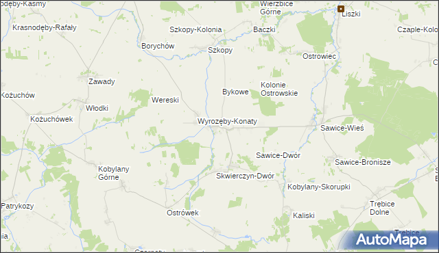 mapa Wyrozęby-Podawce, Wyrozęby-Podawce na mapie Targeo