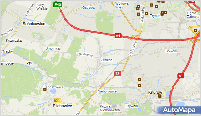 mapa Żernica, Żernica na mapie Targeo