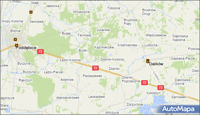 mapa Złotniki-Kolonia, Złotniki-Kolonia na mapie Targeo