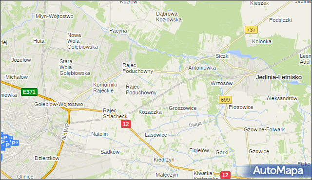 mapa Dawidów gmina Jedlnia-Letnisko, Dawidów gmina Jedlnia-Letnisko na mapie Targeo