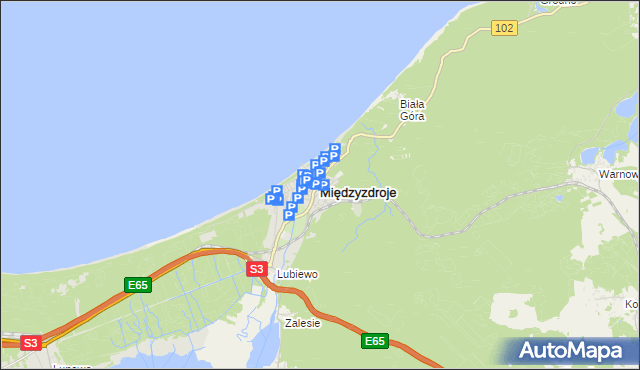mapa Międzyzdroje, Międzyzdroje na mapie Targeo