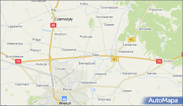 mapa Staw gmina Czarnożyły, Staw gmina Czarnożyły na mapie Targeo