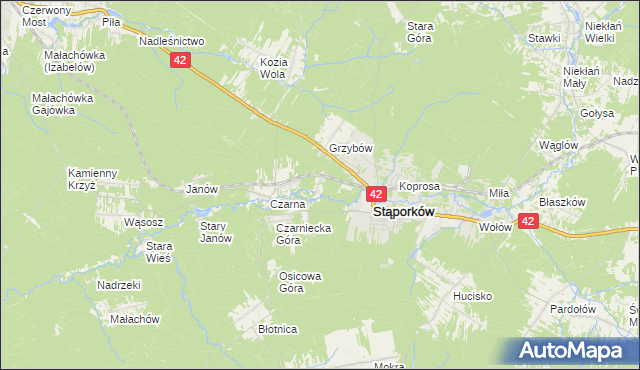 mapa Stary Grzybów, Stary Grzybów na mapie Targeo