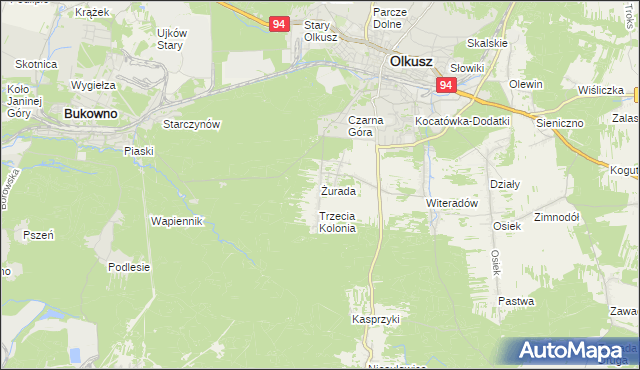 mapa Żurada, Żurada na mapie Targeo