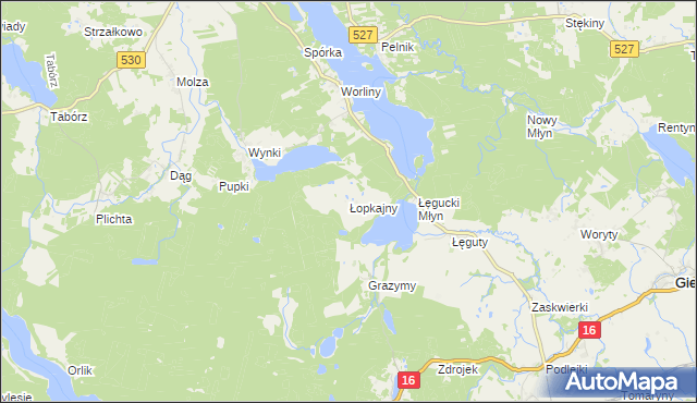 mapa Łopkajny, Łopkajny na mapie Targeo