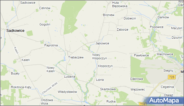 mapa Nowy Kłopoczyn, Nowy Kłopoczyn na mapie Targeo