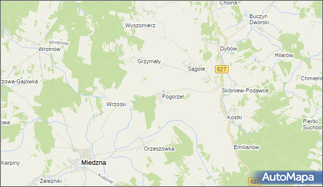 mapa Pogorzel gmina Sokołów Podlaski, Pogorzel gmina Sokołów Podlaski na mapie Targeo