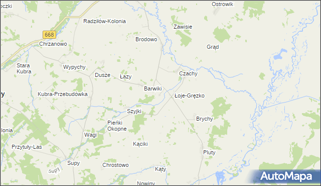 mapa Szlasy, Szlasy na mapie Targeo