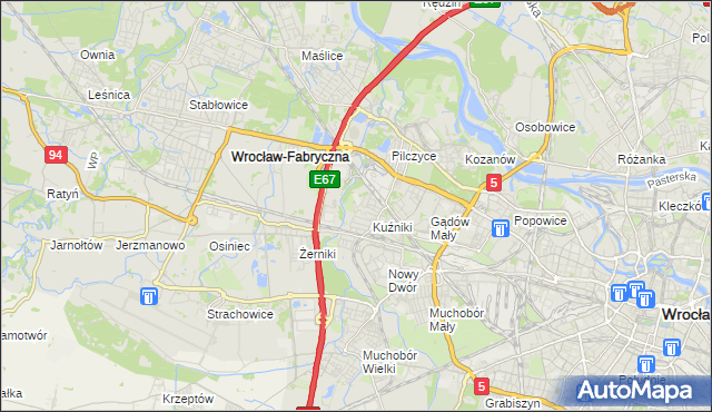 mapa Fabryczna, Fabryczna na mapie Targeo