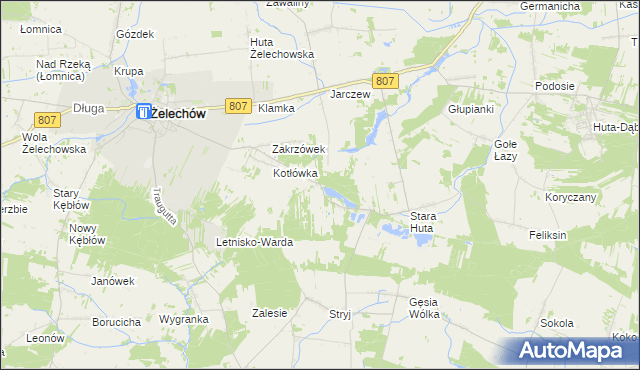 mapa Huta Zadybska, Huta Zadybska na mapie Targeo