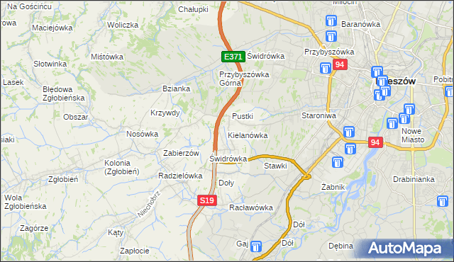 mapa Kielanówka, Kielanówka na mapie Targeo