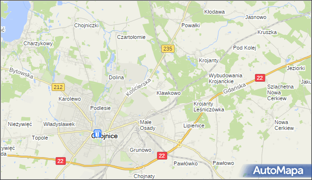 mapa Klawkowo, Klawkowo na mapie Targeo