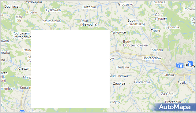 mapa Kożuchów gmina Wiśniowa, Kożuchów gmina Wiśniowa na mapie Targeo
