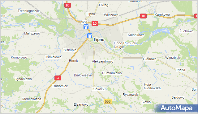 mapa Pólko gmina Lipno, Pólko gmina Lipno na mapie Targeo