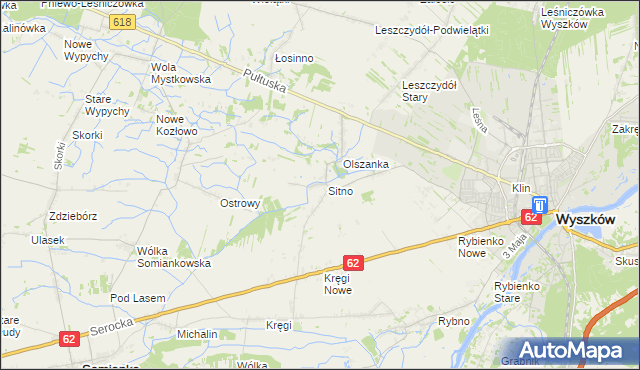 mapa Sitno gmina Wyszków, Sitno gmina Wyszków na mapie Targeo