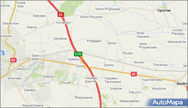 mapa Uroczysko Leśne, Uroczysko Leśne na mapie Targeo