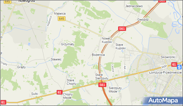 mapa Bożenica, Bożenica na mapie Targeo