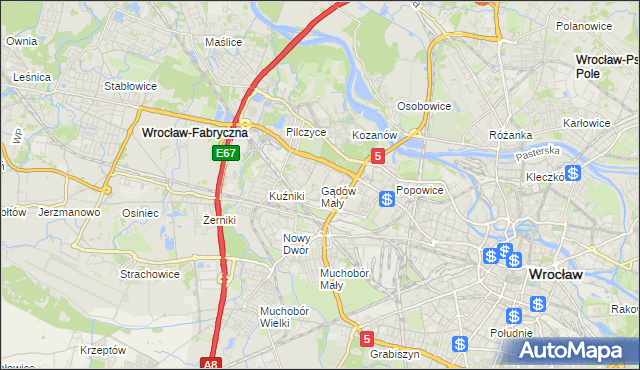 mapa Gądów Mały, Gądów Mały na mapie Targeo