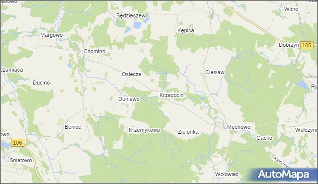 mapa Krzepocin, Krzepocin na mapie Targeo