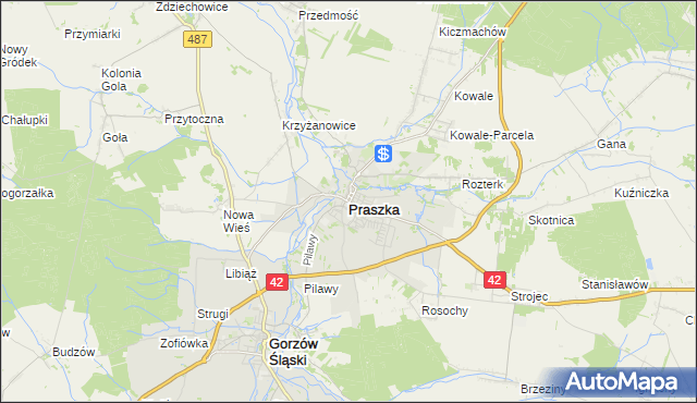 mapa Praszka, Praszka na mapie Targeo