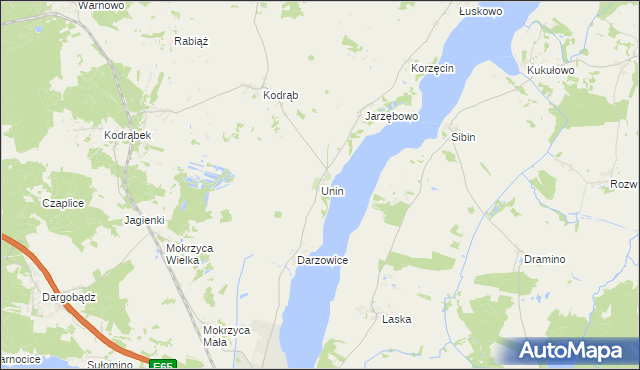 mapa Unin gmina Wolin, Unin gmina Wolin na mapie Targeo