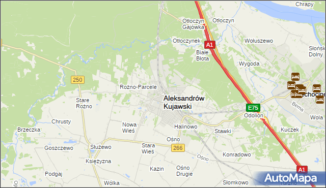 mapa Aleksandrów Kujawski, Aleksandrów Kujawski na mapie Targeo