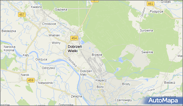 mapa Brzezie gmina Dobrzeń Wielki, Brzezie gmina Dobrzeń Wielki na mapie Targeo