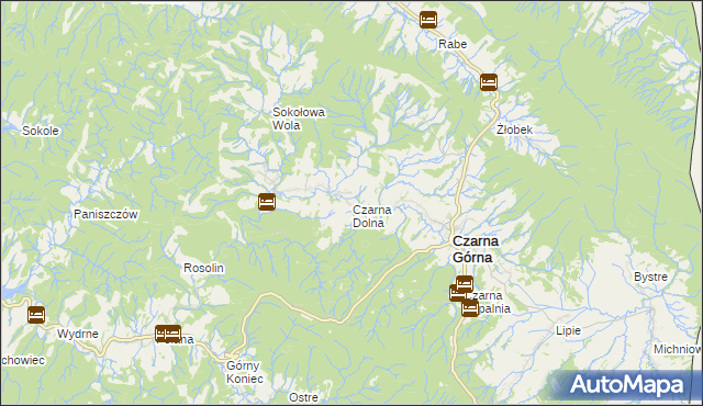 mapa Czarna Dolna, Czarna Dolna na mapie Targeo