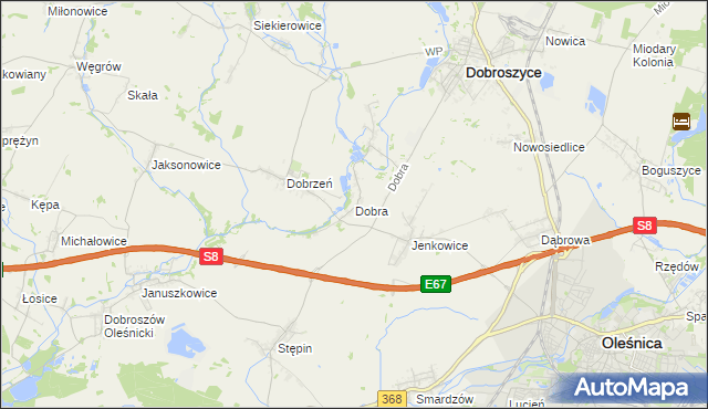 mapa Dobra gmina Dobroszyce, Dobra gmina Dobroszyce na mapie Targeo
