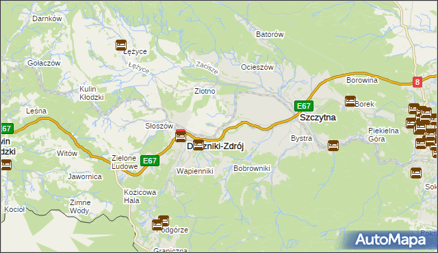 mapa Dolina gmina Szczytna, Dolina gmina Szczytna na mapie Targeo