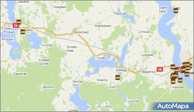 mapa Inulec, Inulec na mapie Targeo