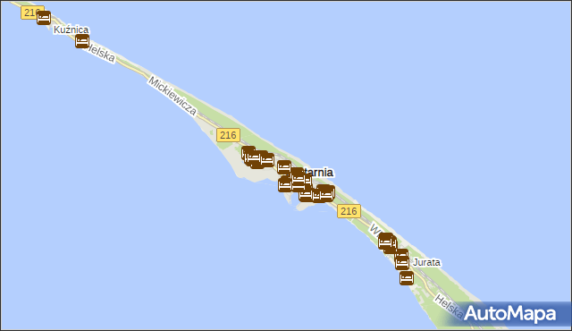 mapa Jastarnia, Jastarnia na mapie Targeo