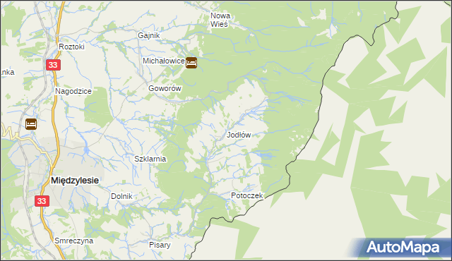 mapa Jodłów gmina Międzylesie, Jodłów gmina Międzylesie na mapie Targeo