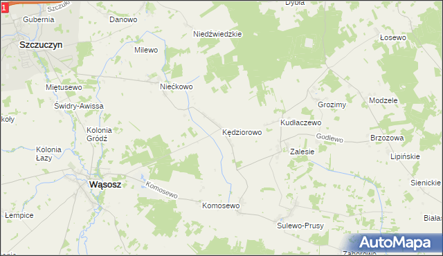 mapa Kędziorowo, Kędziorowo na mapie Targeo