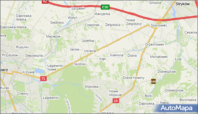 mapa Klęk, Klęk na mapie Targeo