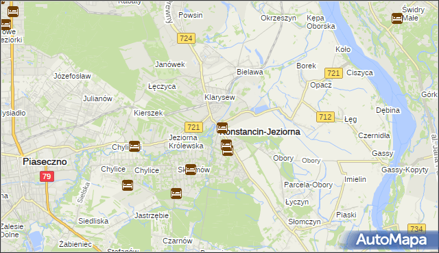 mapa Konstancin-Jeziorna, Konstancin-Jeziorna na mapie Targeo