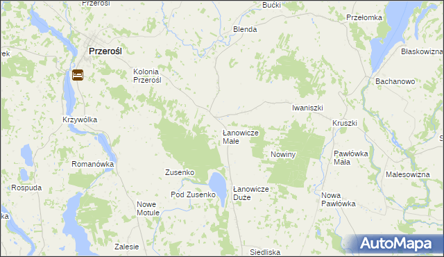 mapa Łanowicze Małe, Łanowicze Małe na mapie Targeo