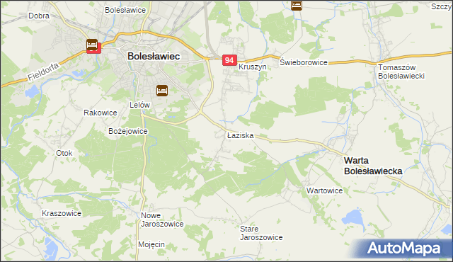 mapa Łaziska gmina Bolesławiec, Łaziska gmina Bolesławiec na mapie Targeo