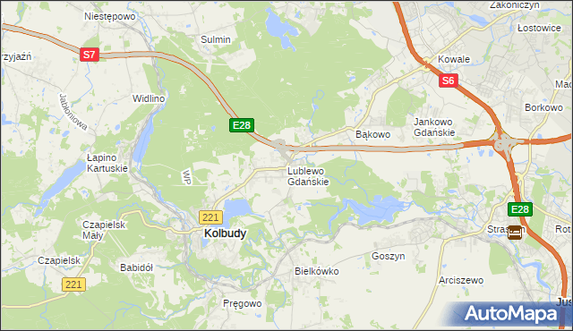 mapa Lublewo Gdańskie, Lublewo Gdańskie na mapie Targeo