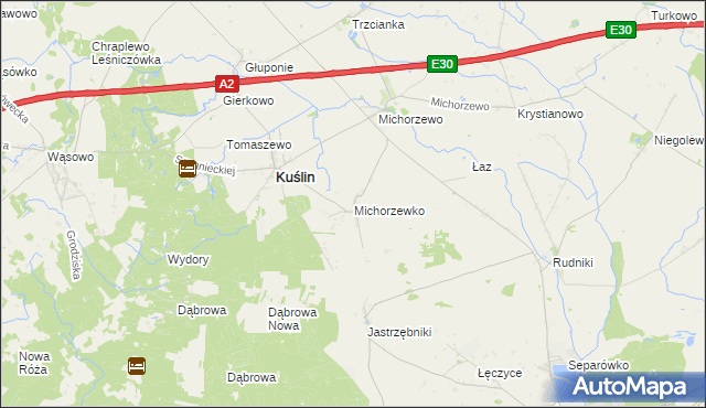 mapa Michorzewko, Michorzewko na mapie Targeo