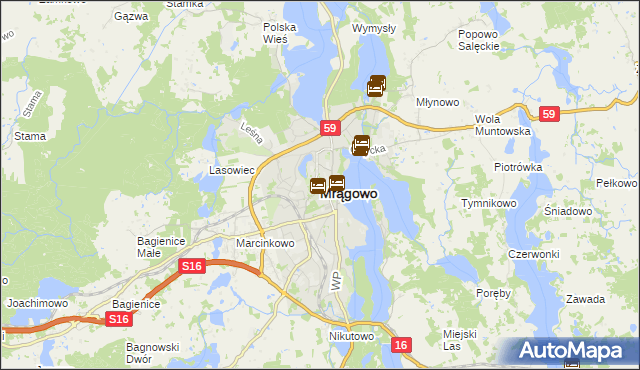 mapa Mrągowo, Mrągowo na mapie Targeo