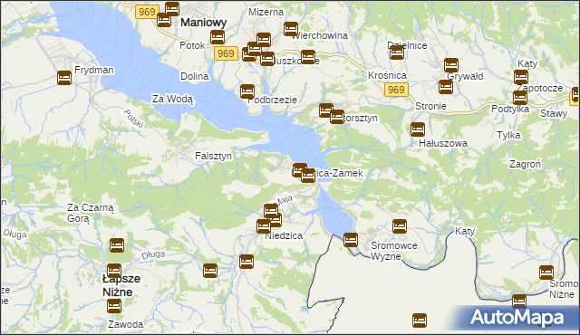 mapa Niedzica-Zamek, Niedzica-Zamek na mapie Targeo