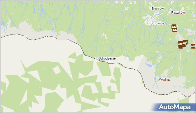 mapa Odrodzenie gmina Podgórzyn, Odrodzenie gmina Podgórzyn na mapie Targeo