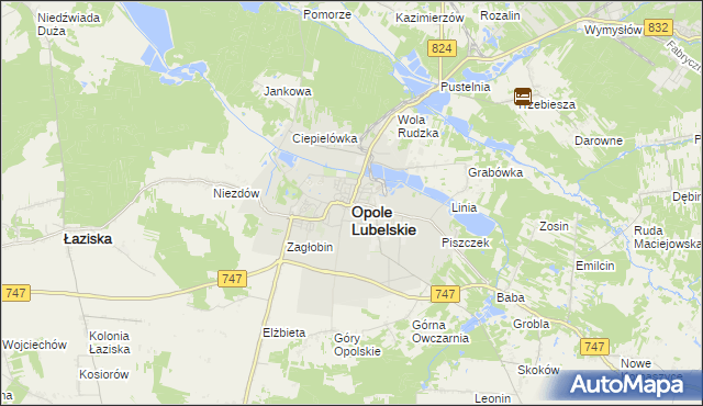 mapa Opole Lubelskie, Opole Lubelskie na mapie Targeo