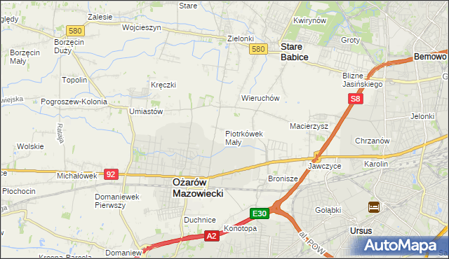 mapa Piotrkówek Mały, Piotrkówek Mały na mapie Targeo