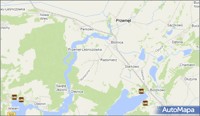 mapa Radomierz gmina Przemęt, Radomierz gmina Przemęt na mapie Targeo