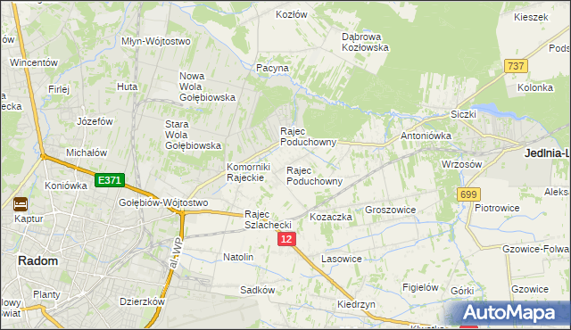 mapa Rajec Poduchowny, Rajec Poduchowny na mapie Targeo