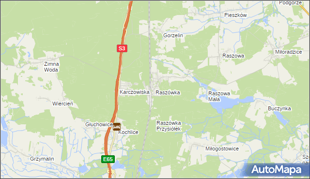 mapa Raszówka, Raszówka na mapie Targeo