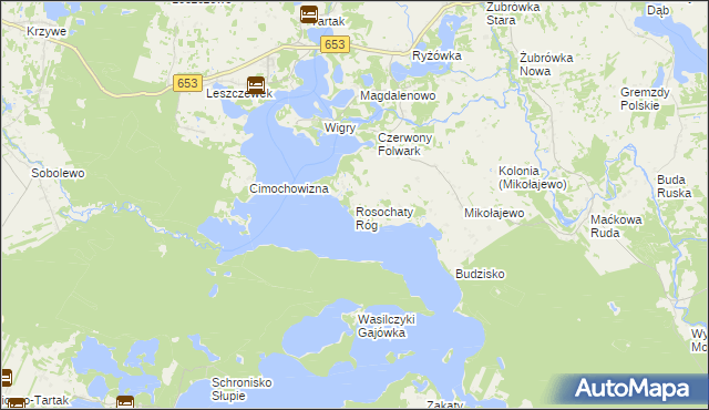 mapa Rosochaty Róg, Rosochaty Róg na mapie Targeo