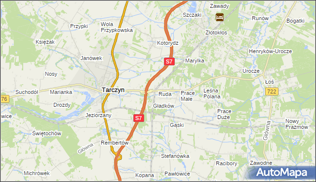 mapa Ruda gmina Tarczyn, Ruda gmina Tarczyn na mapie Targeo